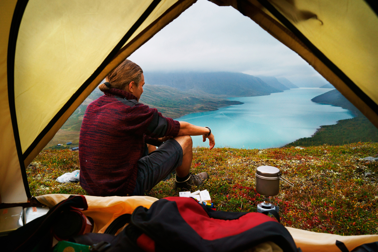 Tent after camping