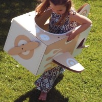 recycled cardboard box airplane