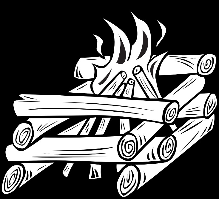 Cooking fire line drawing