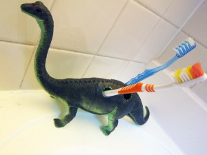 Dino toothbrush holder