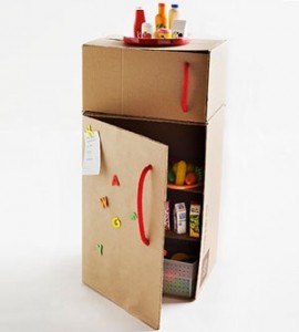recycled cardboard box fridge