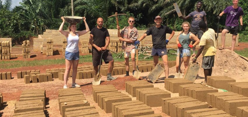 Ghana Group Baking Bricks in  Sun