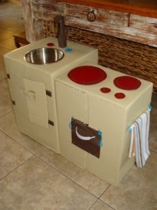 recycled cardboard box kitchen