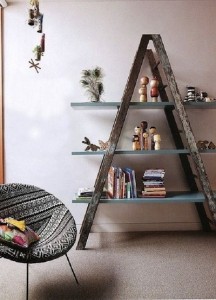 DIY upcycled Ladder shelf