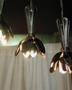 Upcycled spoon lampshade
