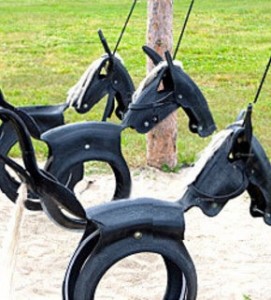 Upcycled tire swing