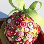 Upcycled button ball ornament