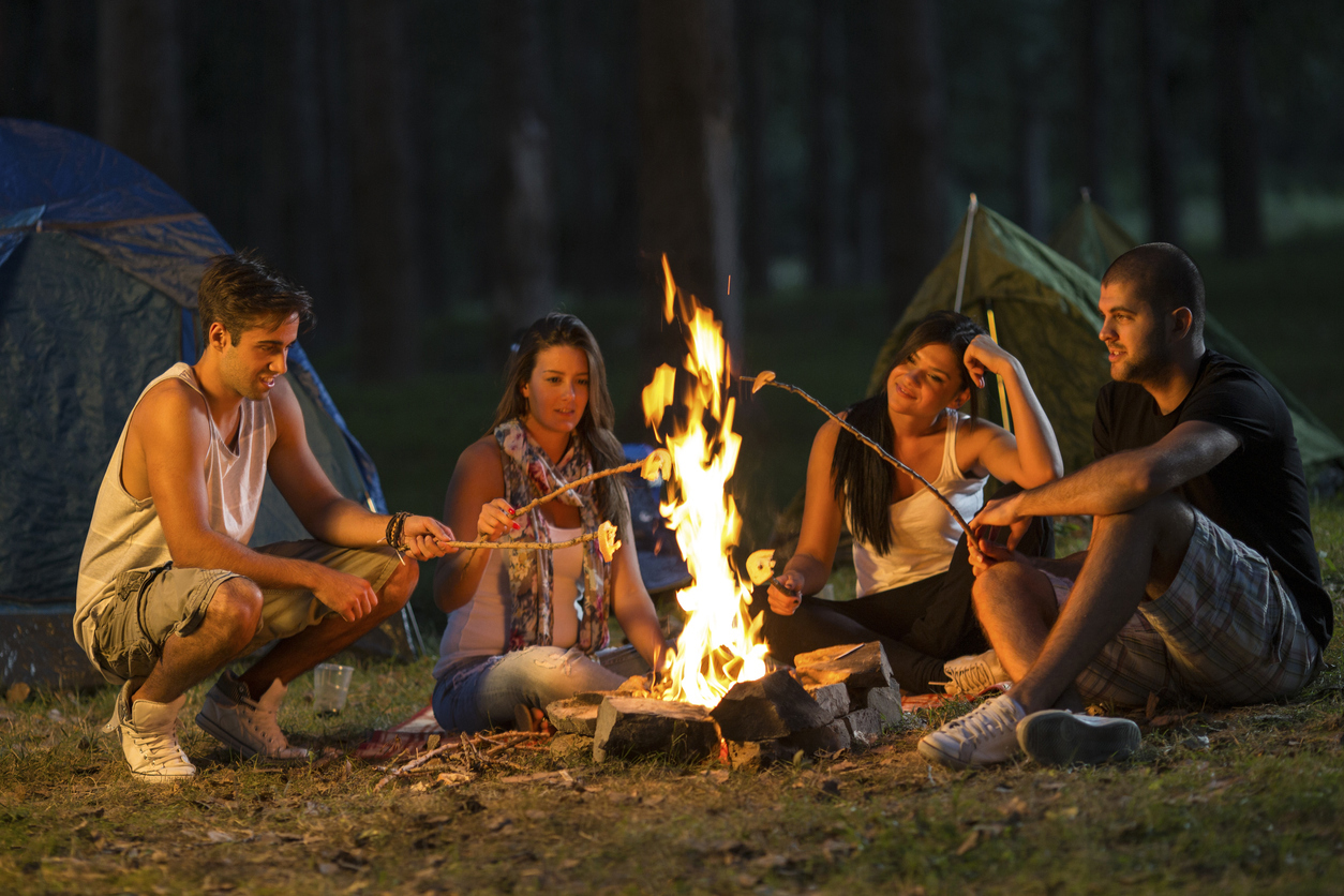 Friends camping