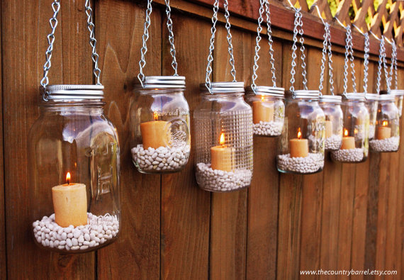 Green home: Hanging Mason Jar Luminary Lanterns