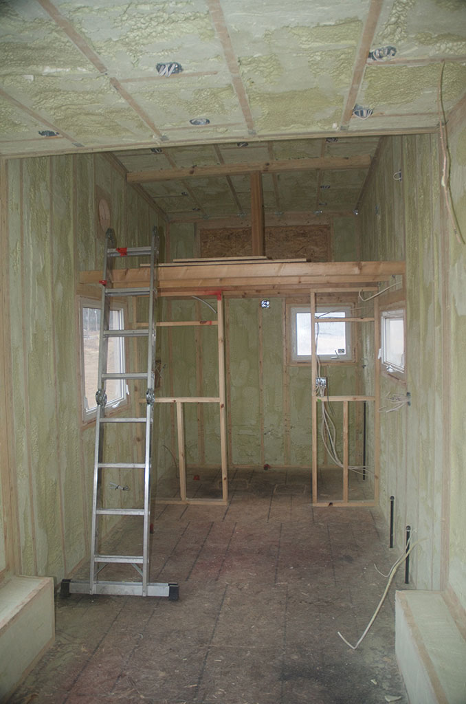 second shot of interior foam insulation